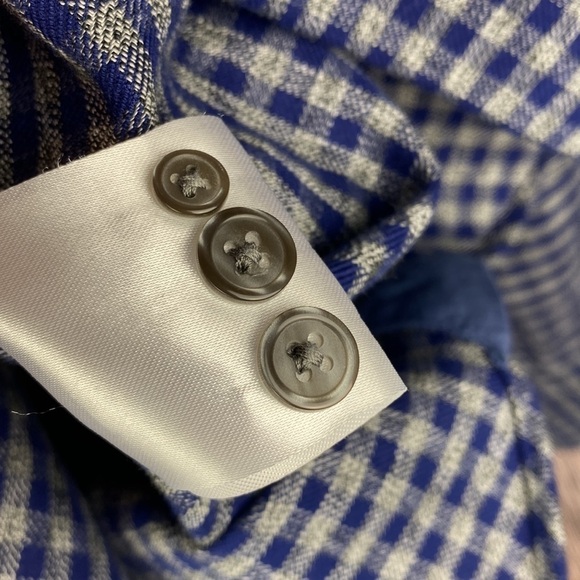 Men’s Joseph Abboud 💯 Cotton Non-Iron Blue & Gray Buttoned Down Shirt- Sz XL - Picture 8 of 12